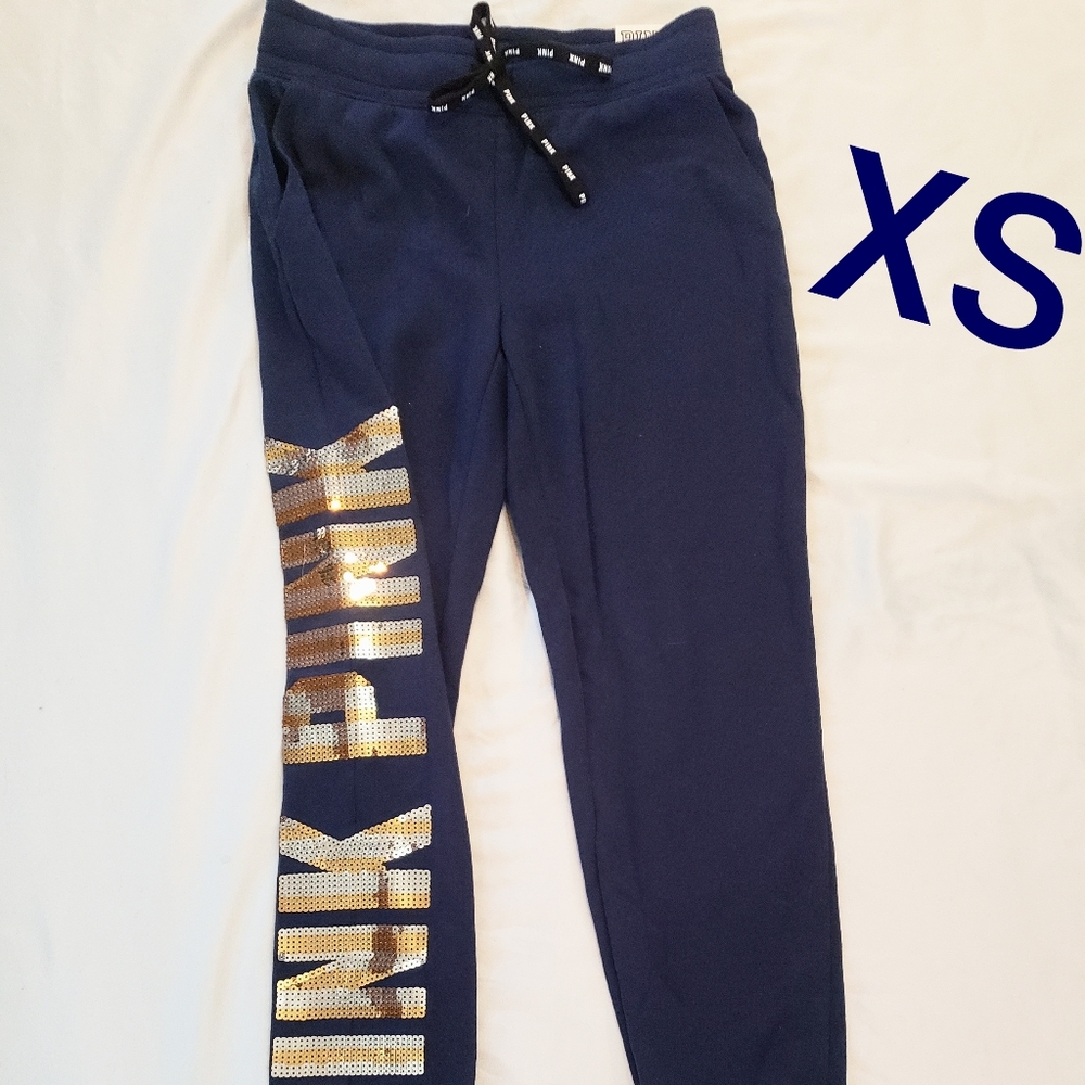 BNWT VICTORIA SECRET PINK XS BLING JOGGERS